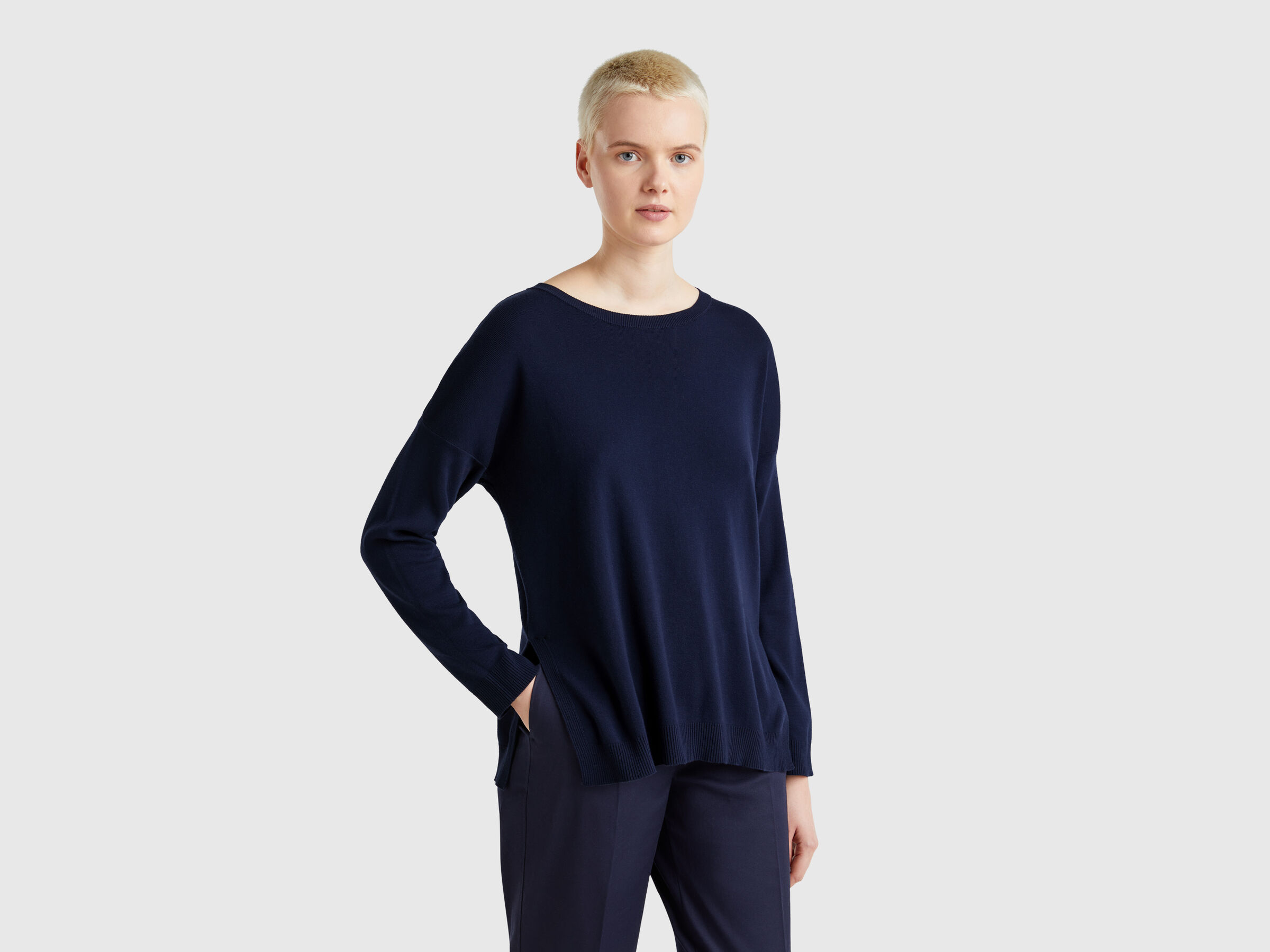BOAT-NECK SWEAT.L/S Women image number 0
