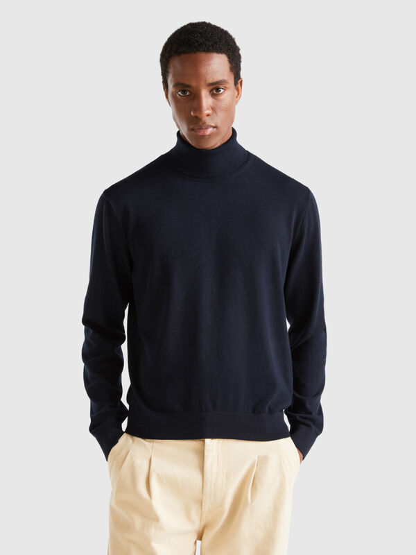 Cotton and wool turtleneck