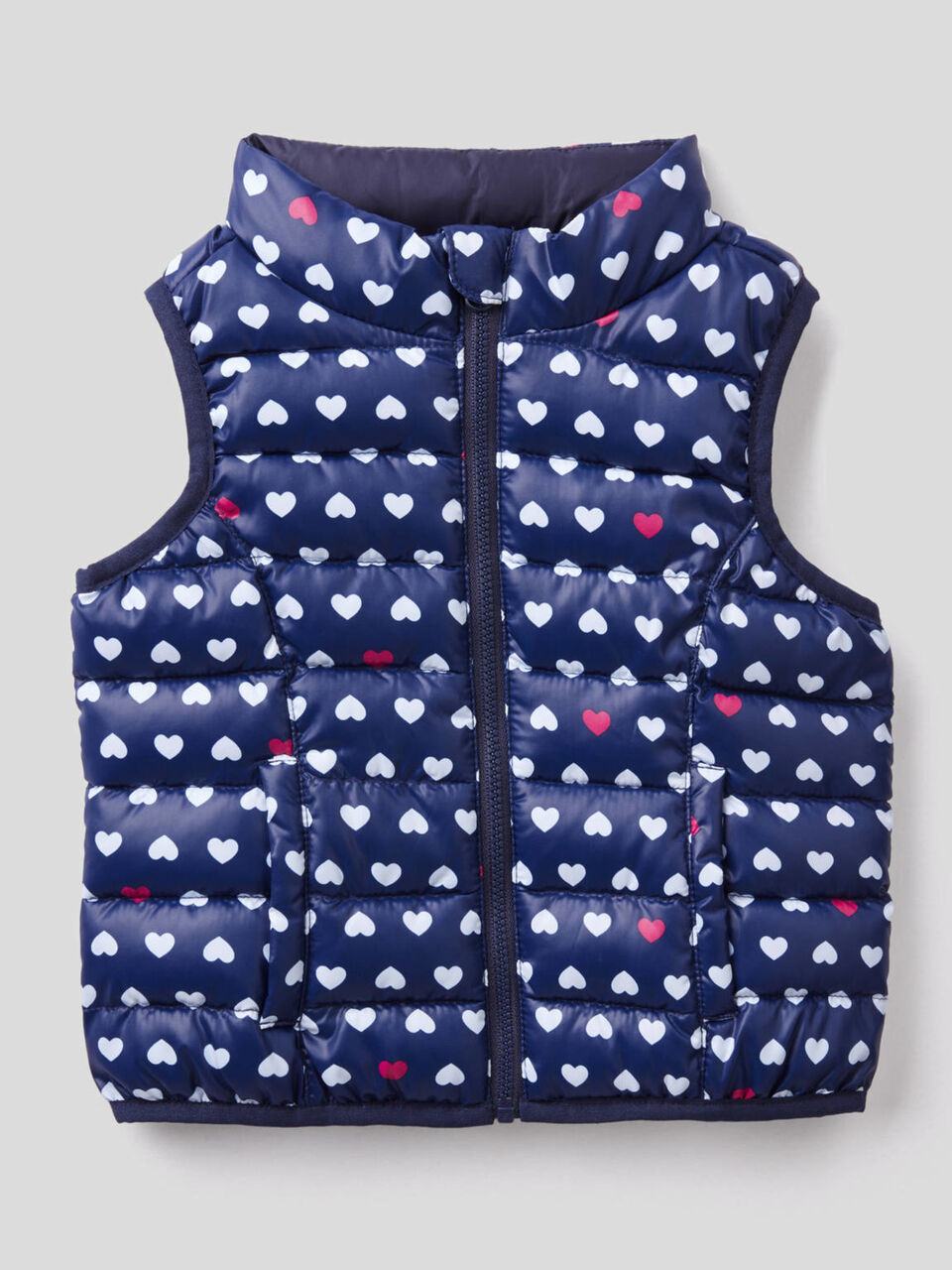 Sleeveless patterned print jacket image number 1
