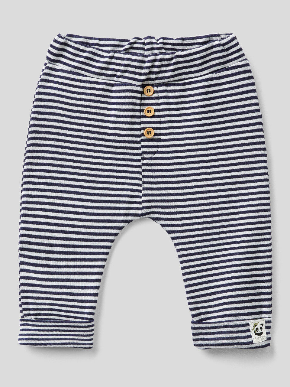 Striped trousers with elastic