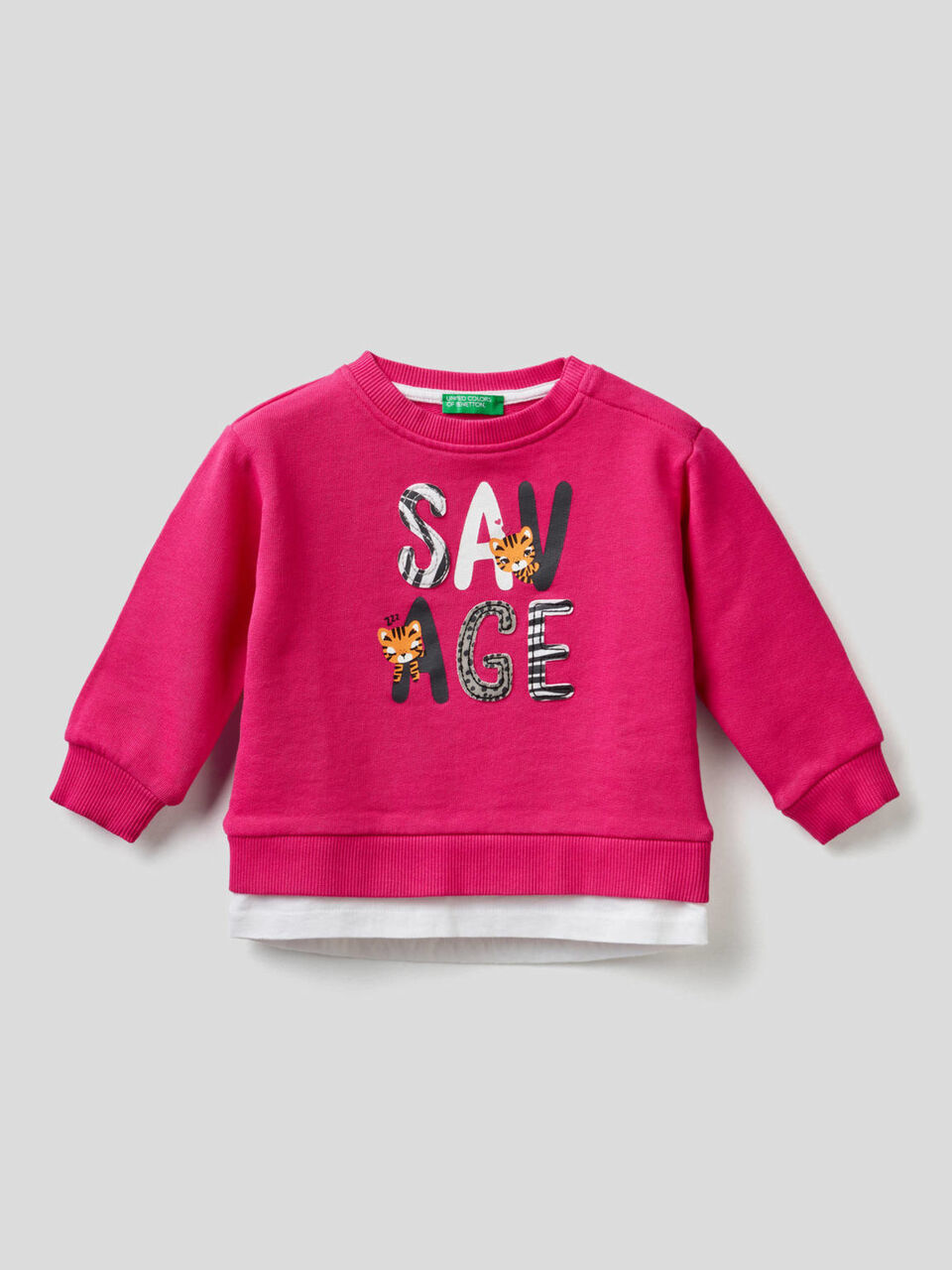 Printed sweatshirt with bonded bottom image number 1