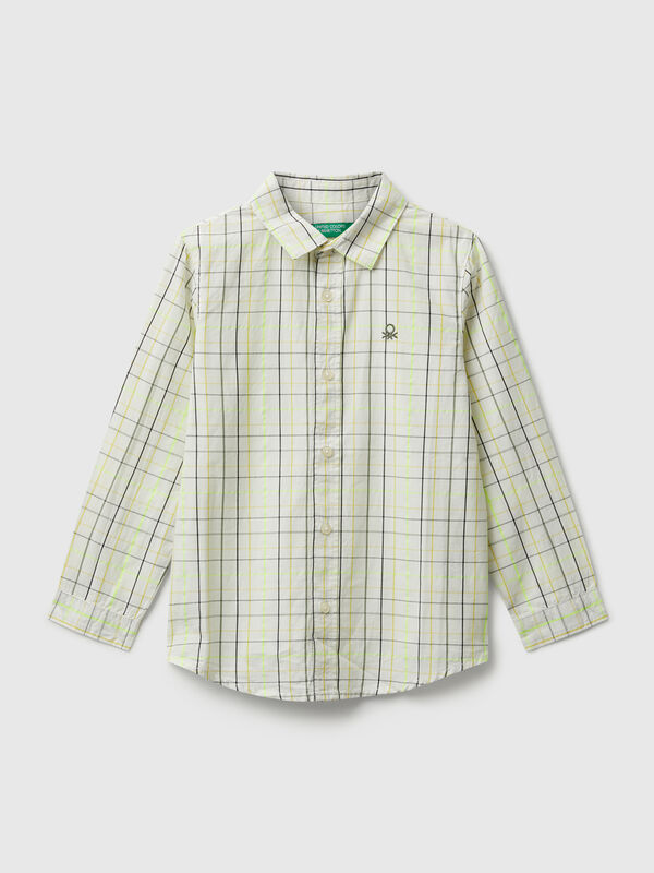 Check shirt in pure cotton Junior Boy