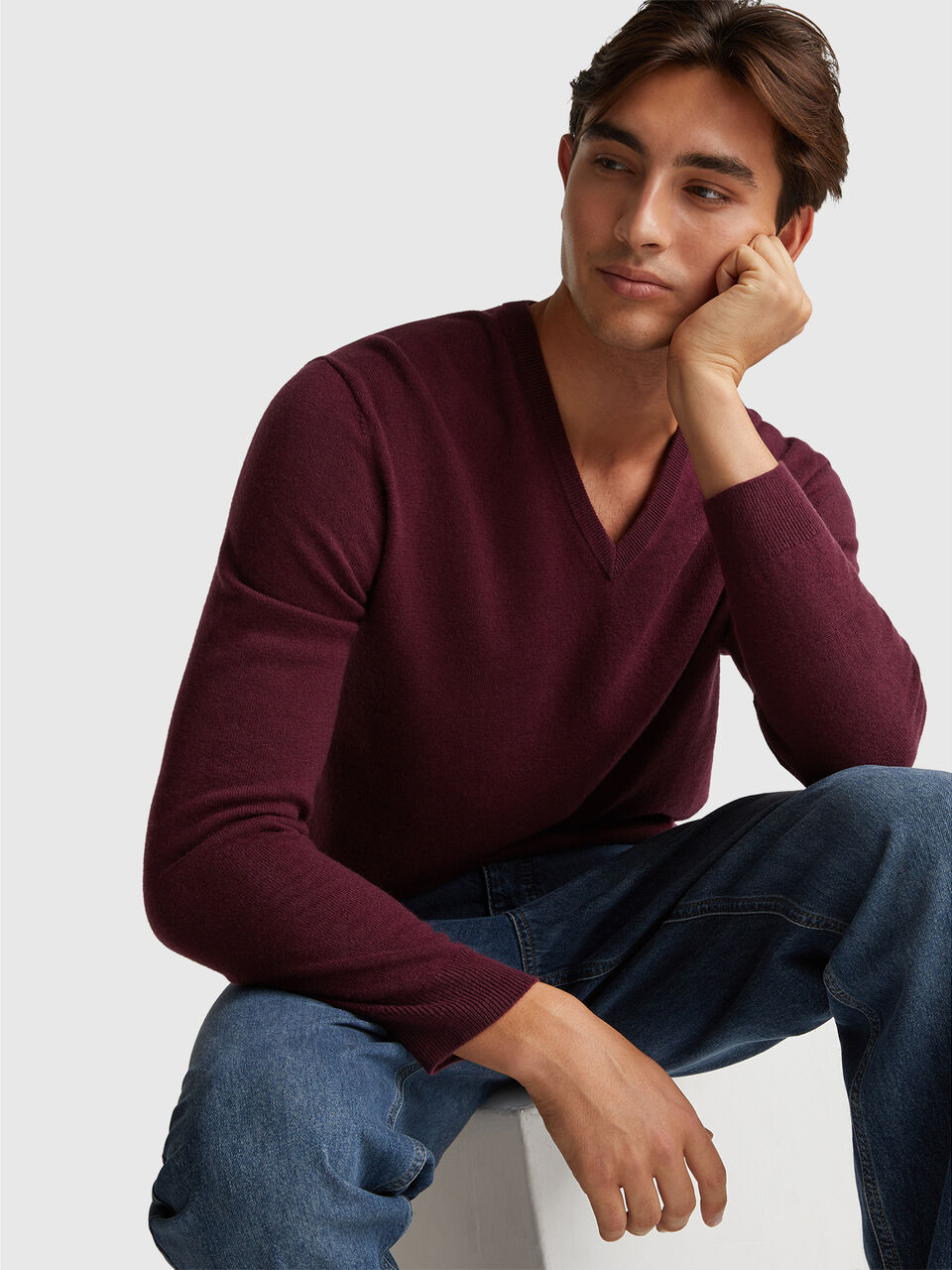 V NECK SWEATER L/S Men image number null