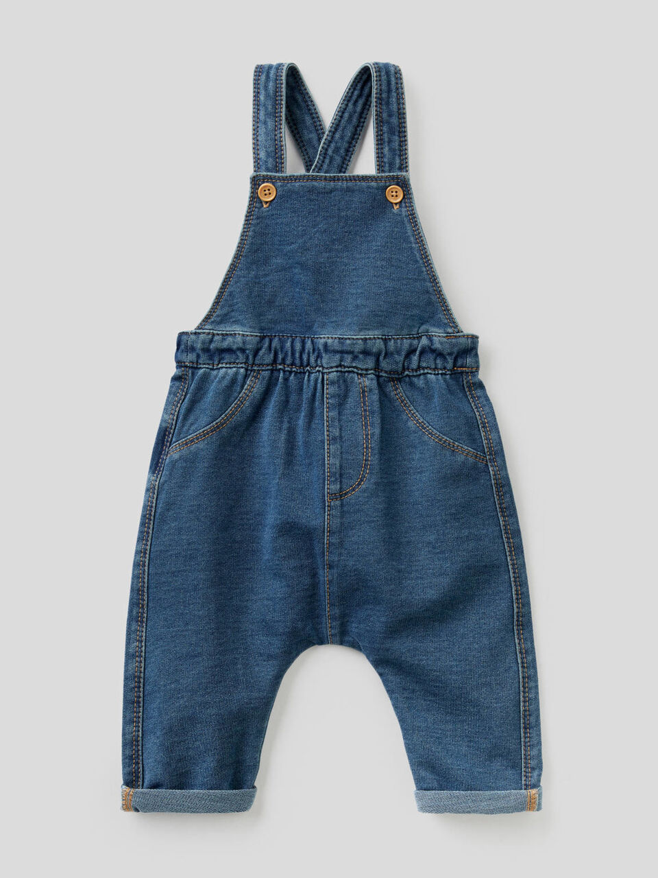 Overalls in stretch denim look sweat fabric image number 1