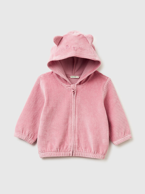 Sweatshirt in chenille with hood New Born (0-18 months)
