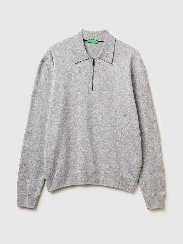 Knit polo in viscose blend Men