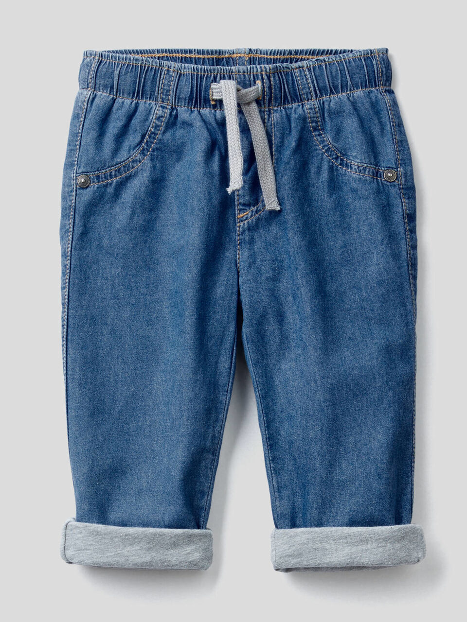 Lined lightweight denim trousers image number 1