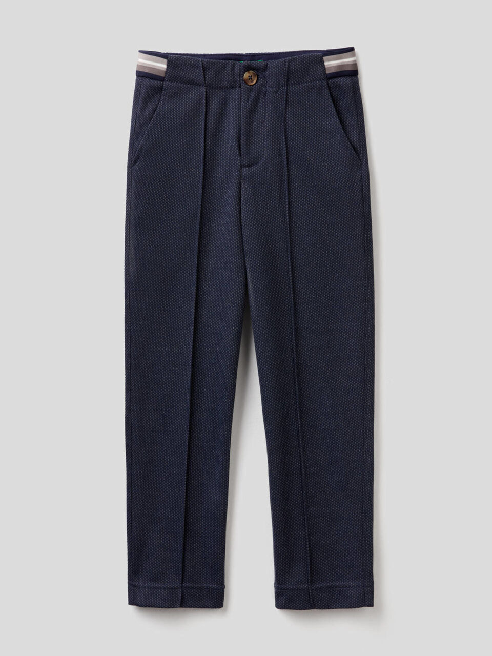 Slim fit chinos with micro pattern image number 1
