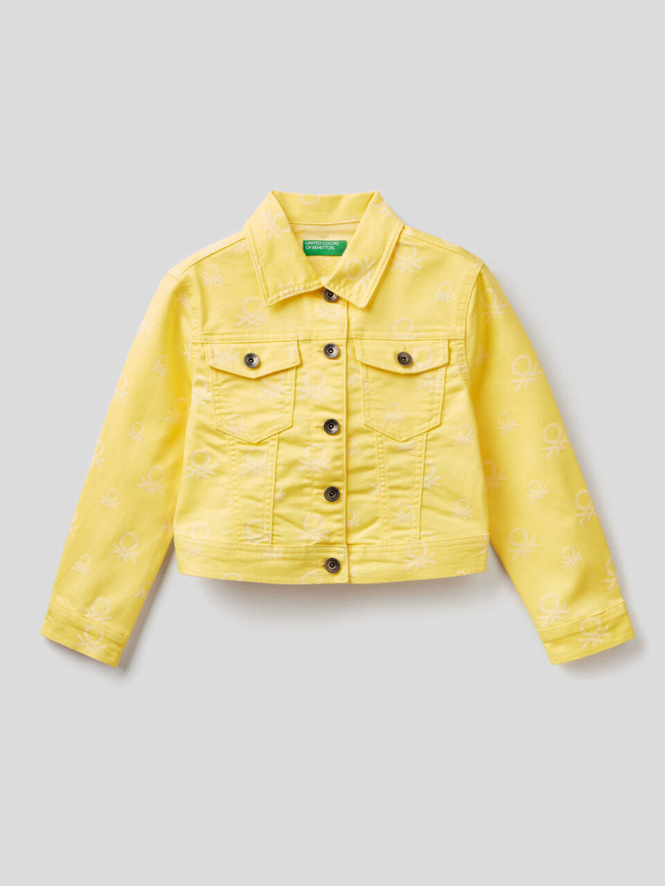 Cropped patterned logo jacket image number 1