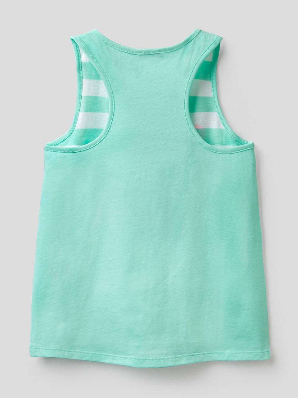 Striped tank top in pure cotton image number 2