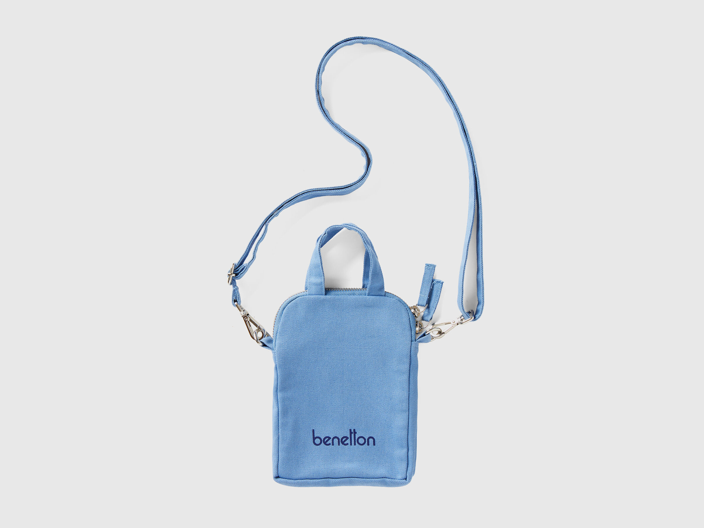 Light blue cell phone holder in pure cotton image number 0