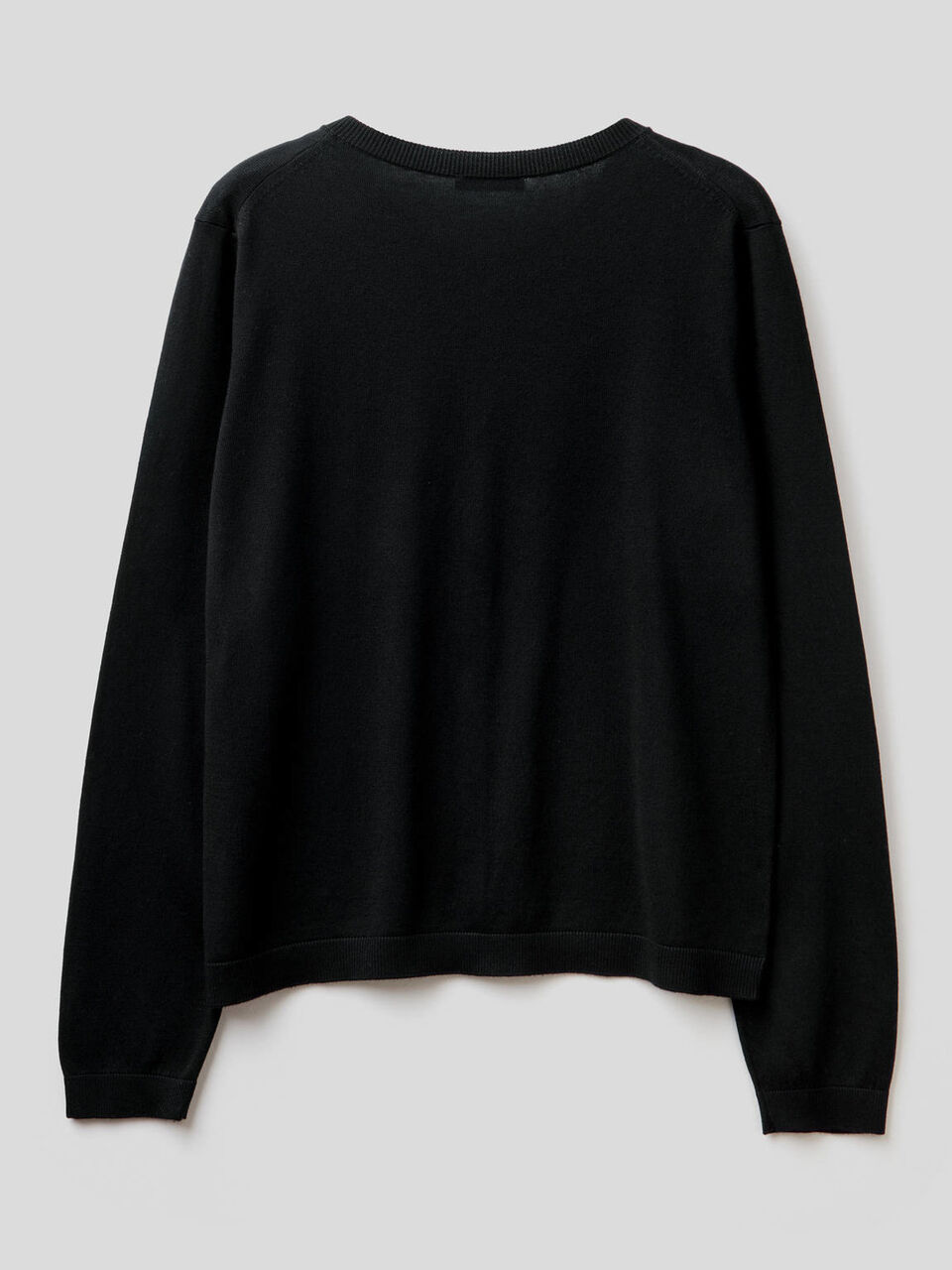 Cotton blend crew neck cardigan image number 2