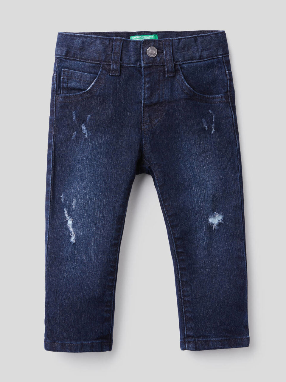 Worn look jeans in stretch cotton image number 1