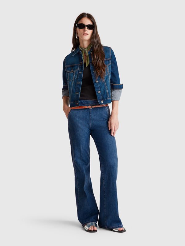 Flared jeans with zip Women