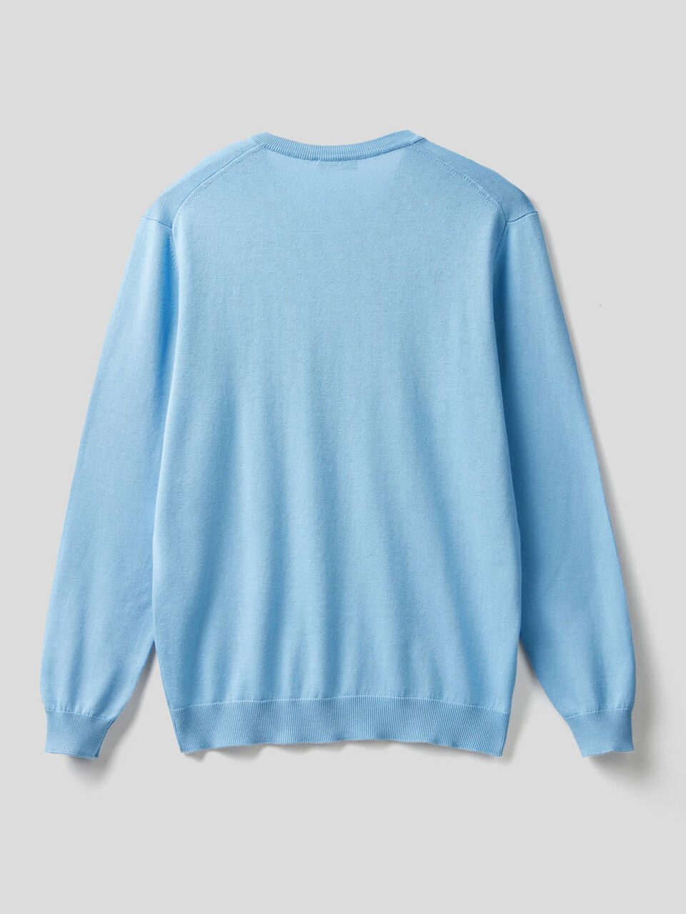 Pure cotton sweater with V-neck image number 2