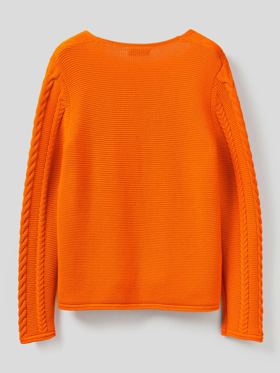 Cable knit sweater in pure cotton image number 2