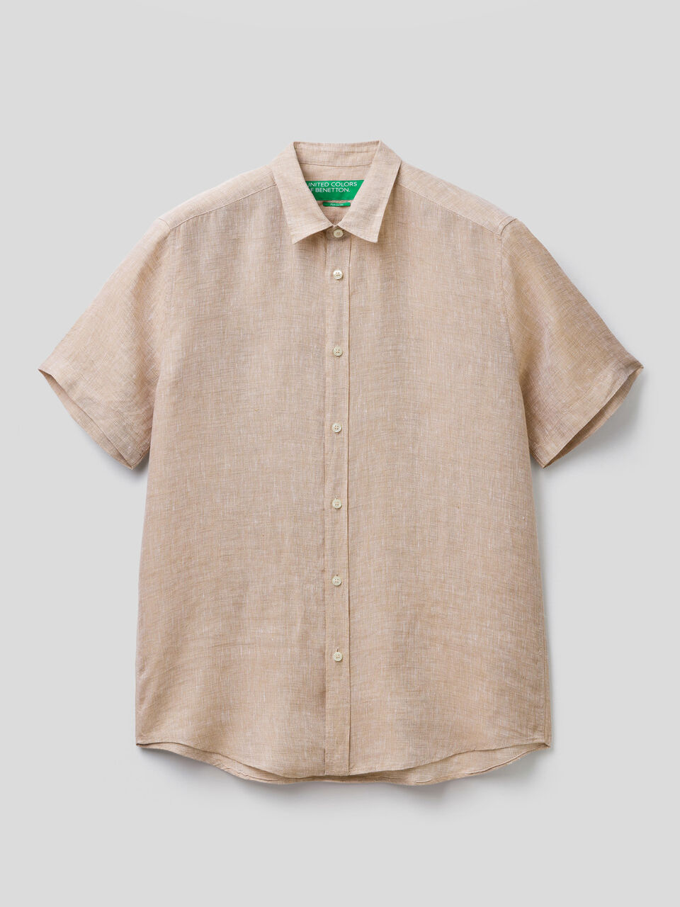 100% linen short sleeve shirt image number 1
