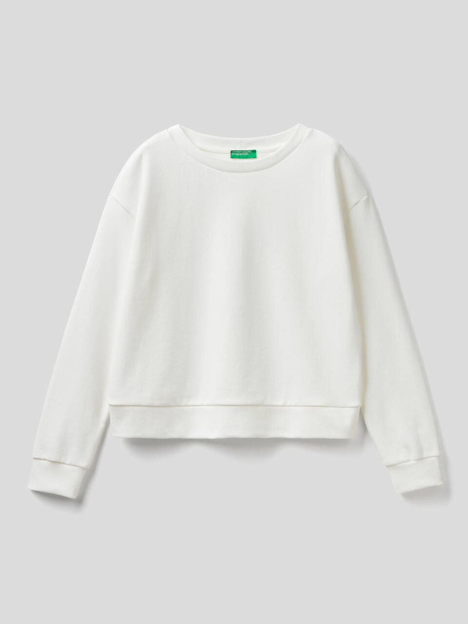 Solid color sweatshirt in cotton blend image number 1
