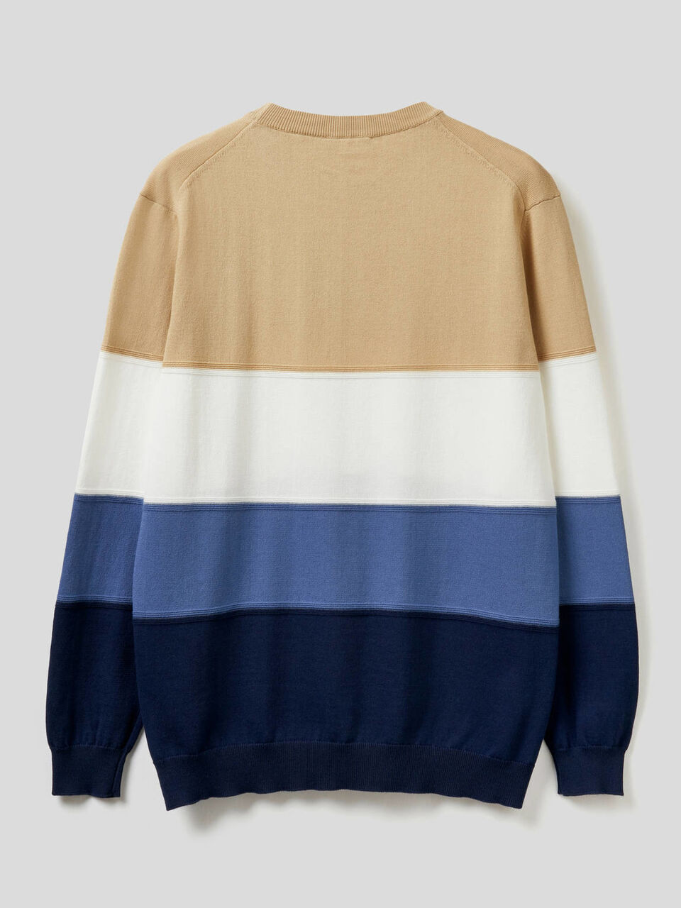 Striped sweater in pure cotton image number 2