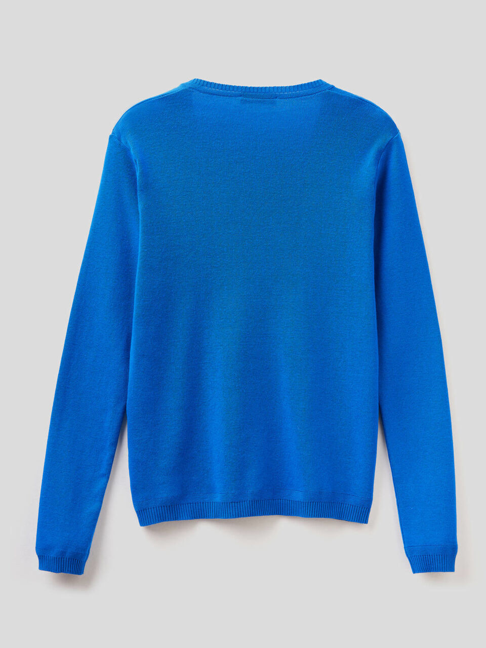 Pure cotton sweater with V-neck image number 2