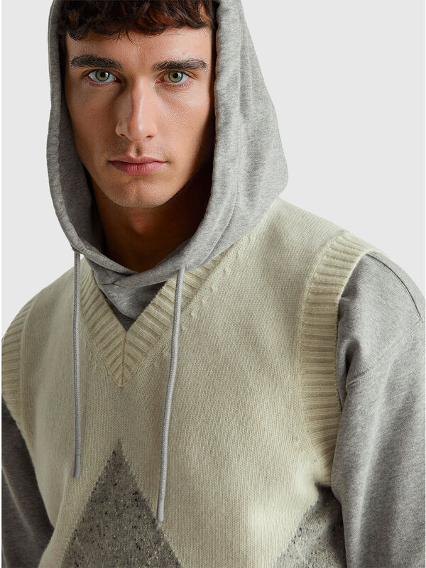 Diamond vest in wool blend Men