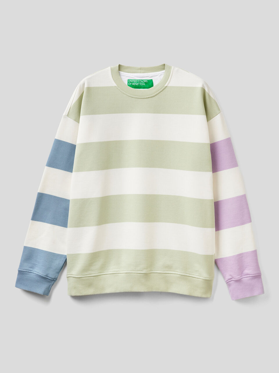 Striped sweatshirt in organic cotton image number 1