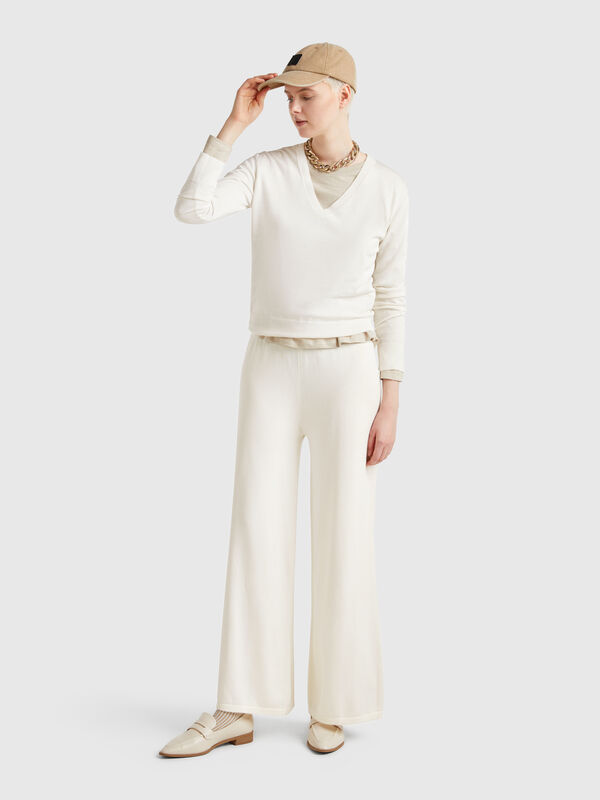 Wide knit trousers Women