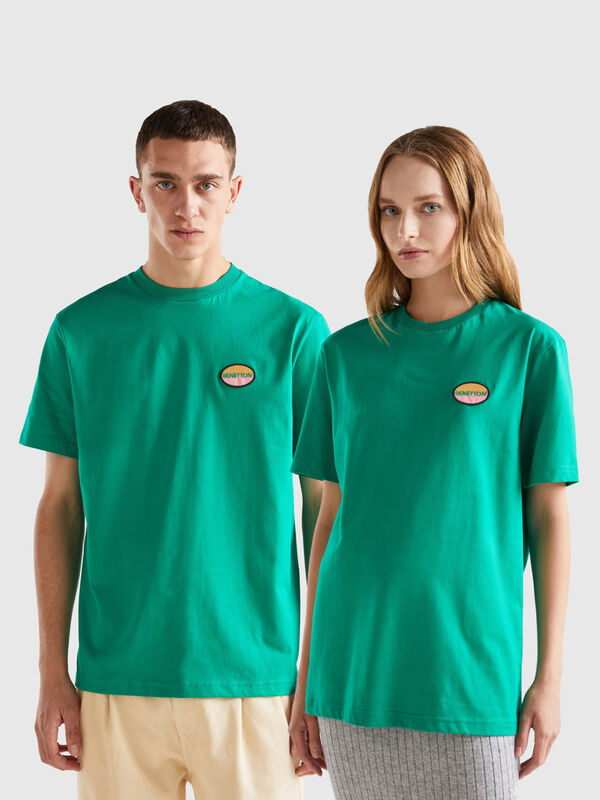 Green t-shirt with patch