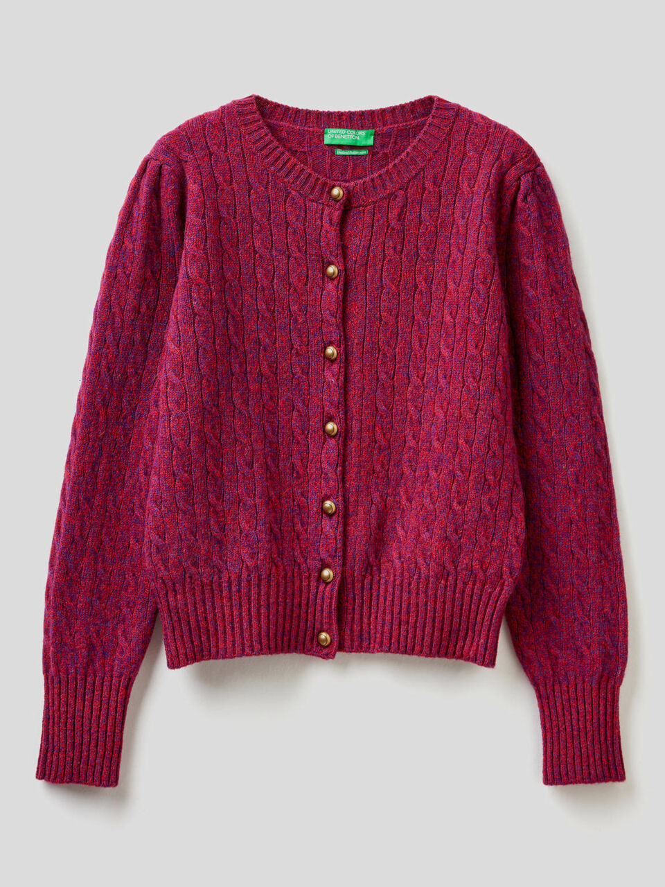 Cable knit cardigan in pure Shetland wool image number 1