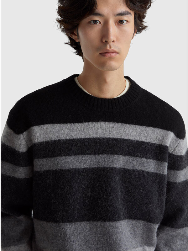 Striped sweater in Shetland wool Men