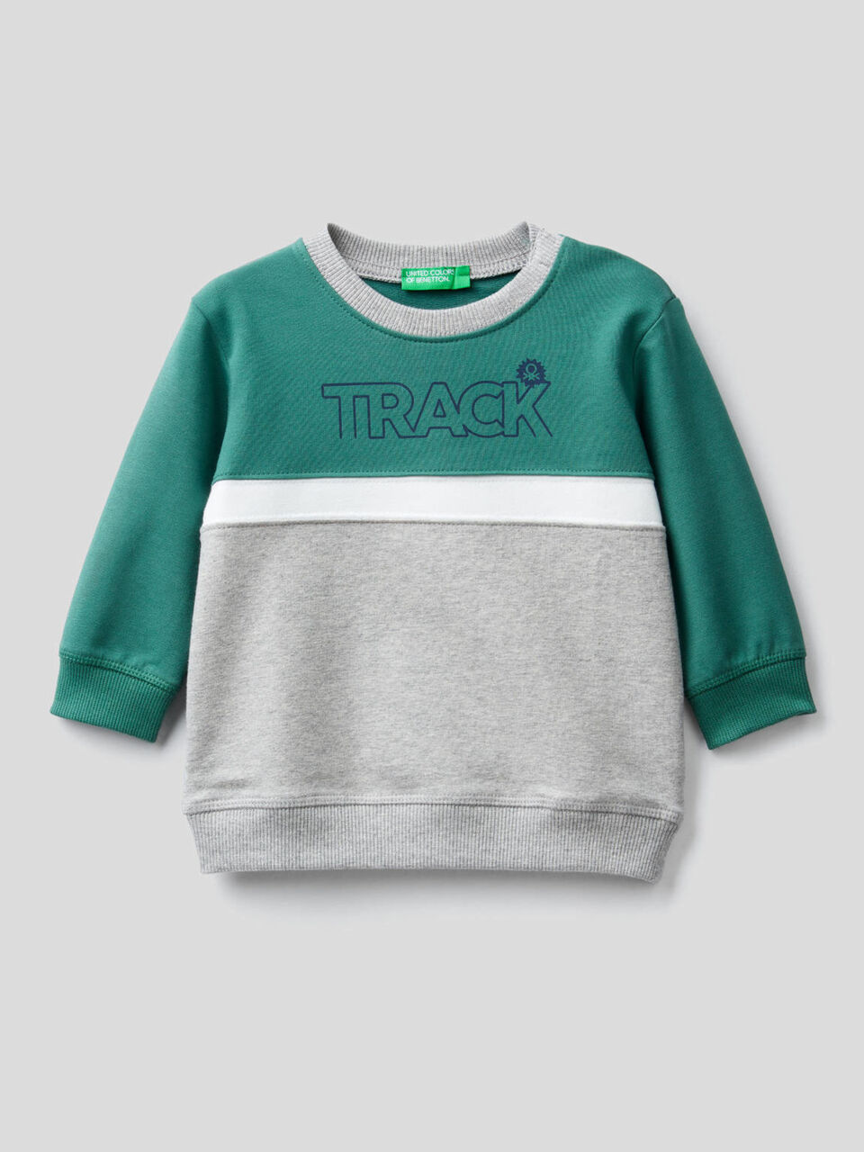 Color block sweatshirt in stretch organic cotton image number 1