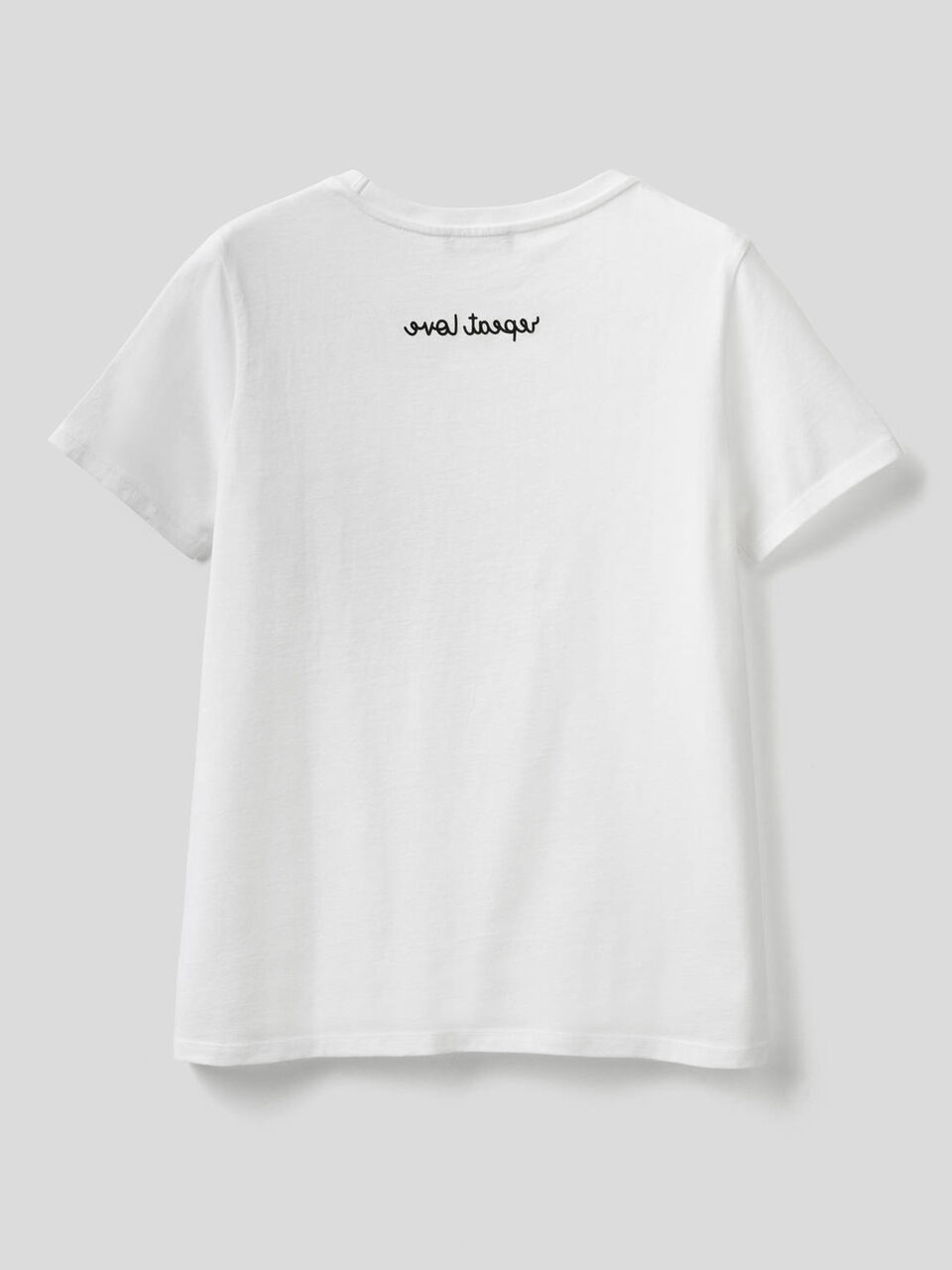 100% cotton t-shirt with slogan print image number 2