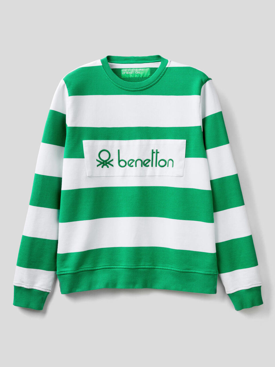 Striped sweatshirt in 100% organic cotton image number 1