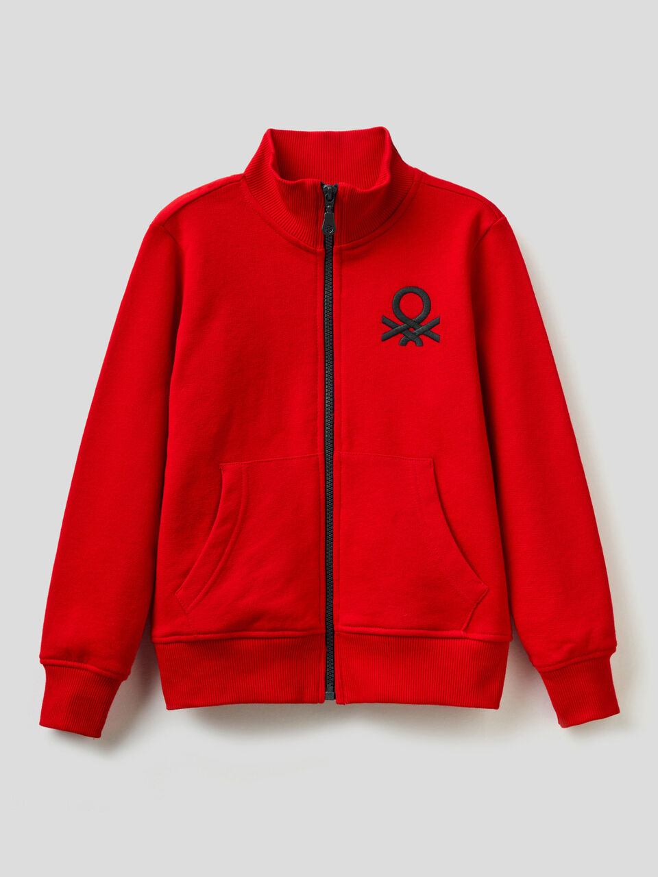 Sweatshirt with zip and embroidered logo image number 1