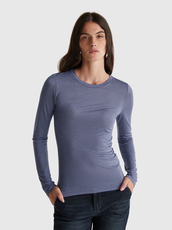 T-shirt in viscose and cashmere blend Women