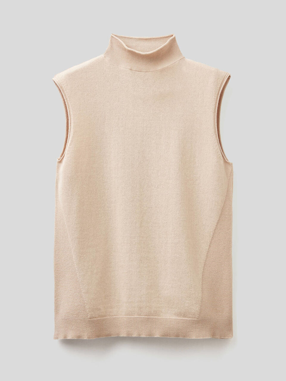 Sleeveless sweater in cashmere blend image number 1
