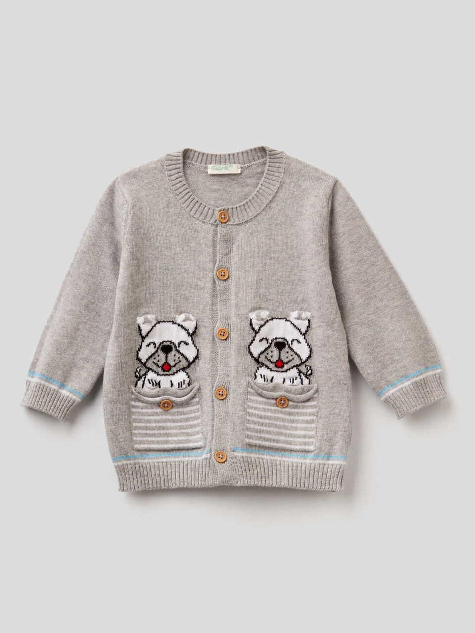 100% cotton cardigan with inlay image number 1