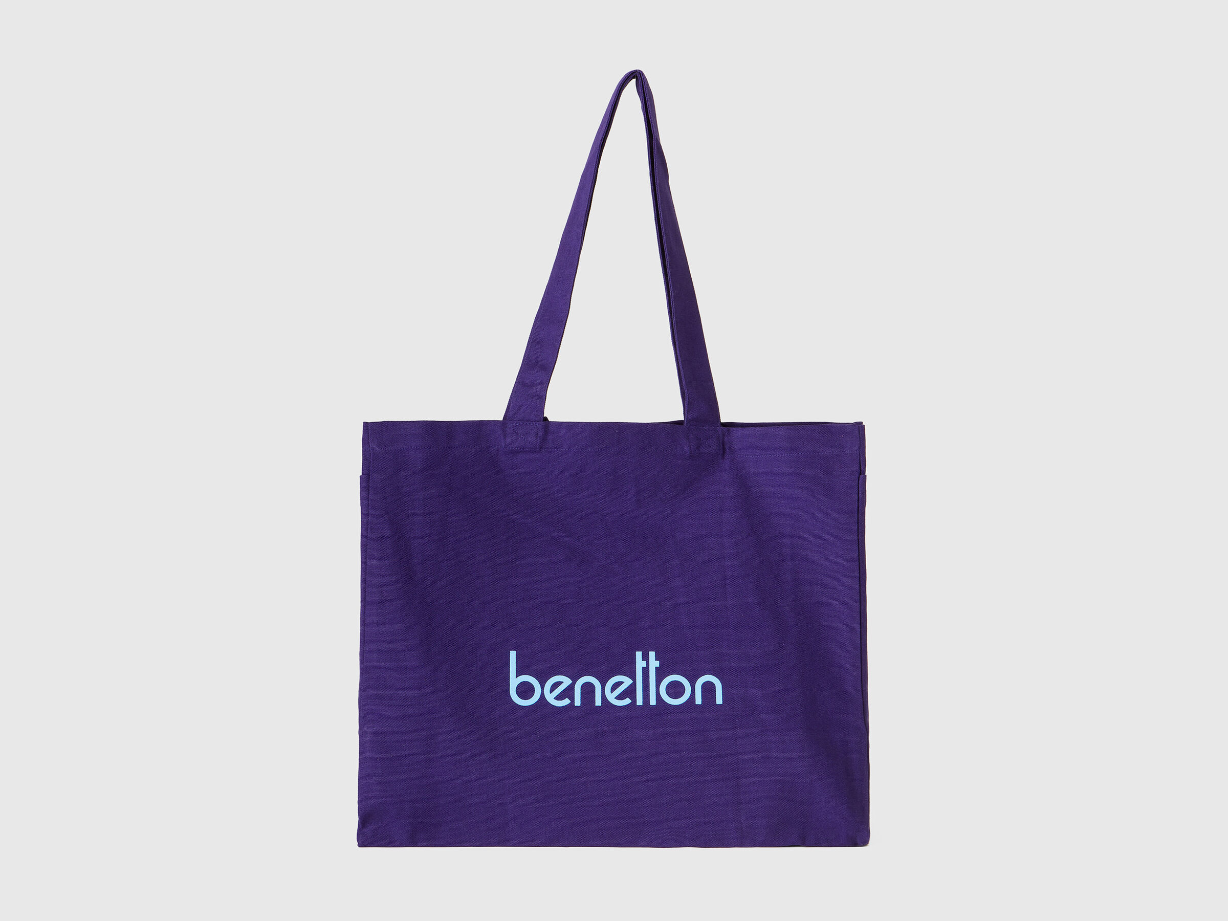 Blue tote bag in pure cotton image number 0