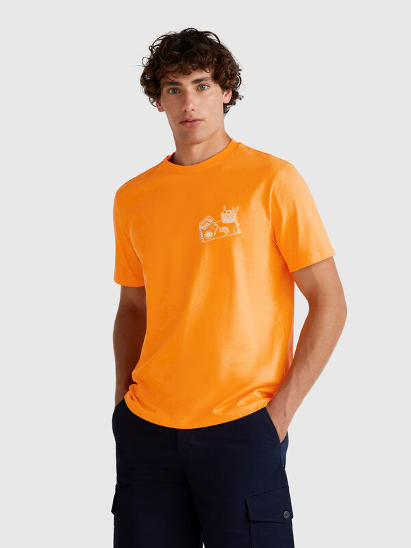 Ocher t-shirt with graphic Men