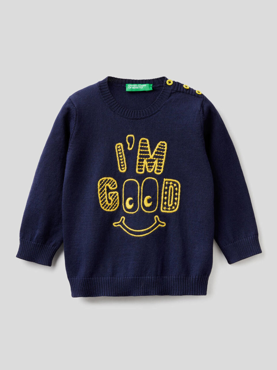 Sweater in 100% cotton with embroidery image number 1
