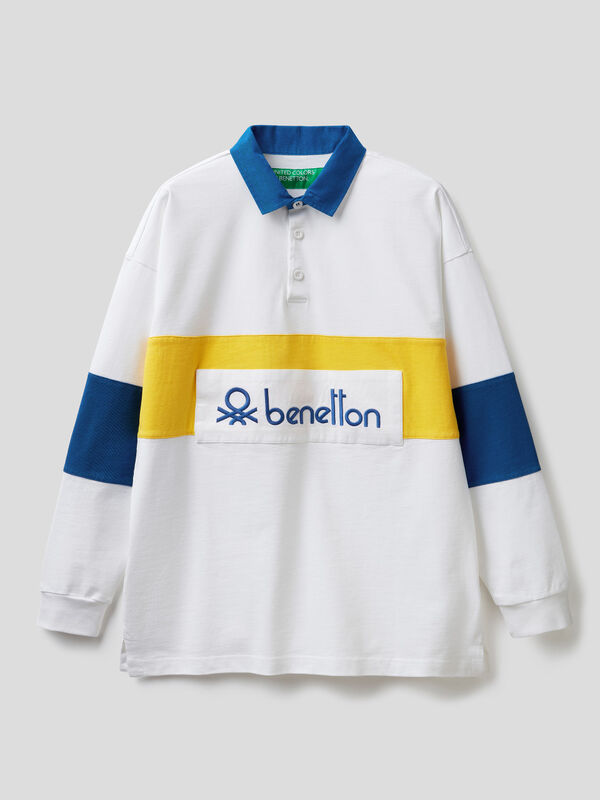 Rugby polo in organic cotton