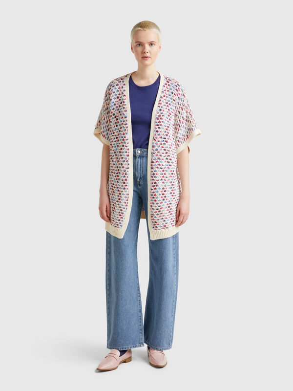 Reversible jacquard cardigan Women