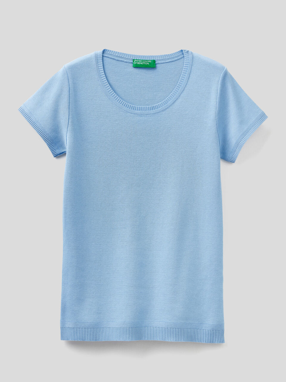 Short sleeve sweater in 100% cotton image number 1