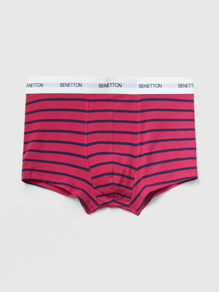 Striped boxers in stretch organic cotton image number 1