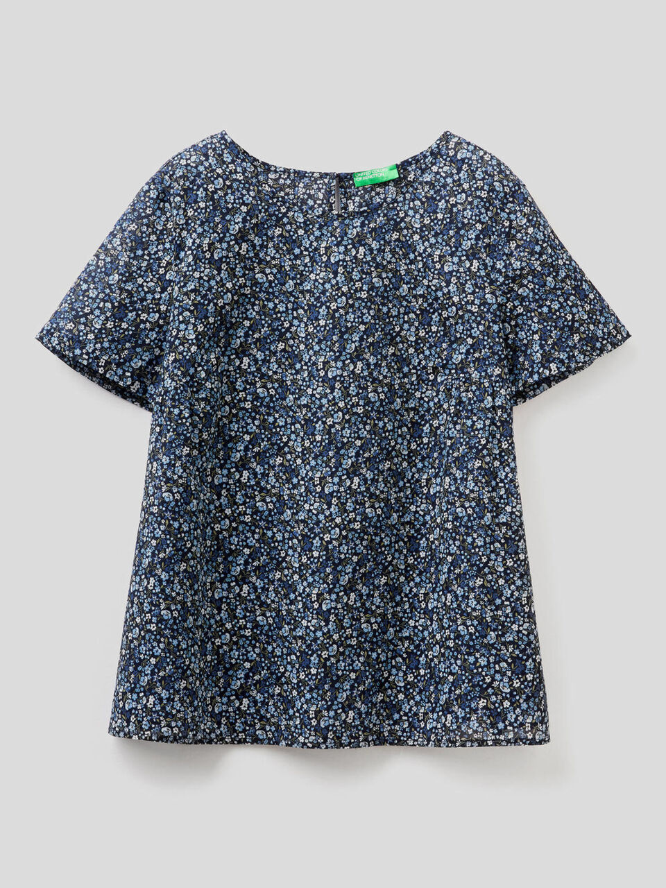 Patterned blouse in pure cotton image number 1