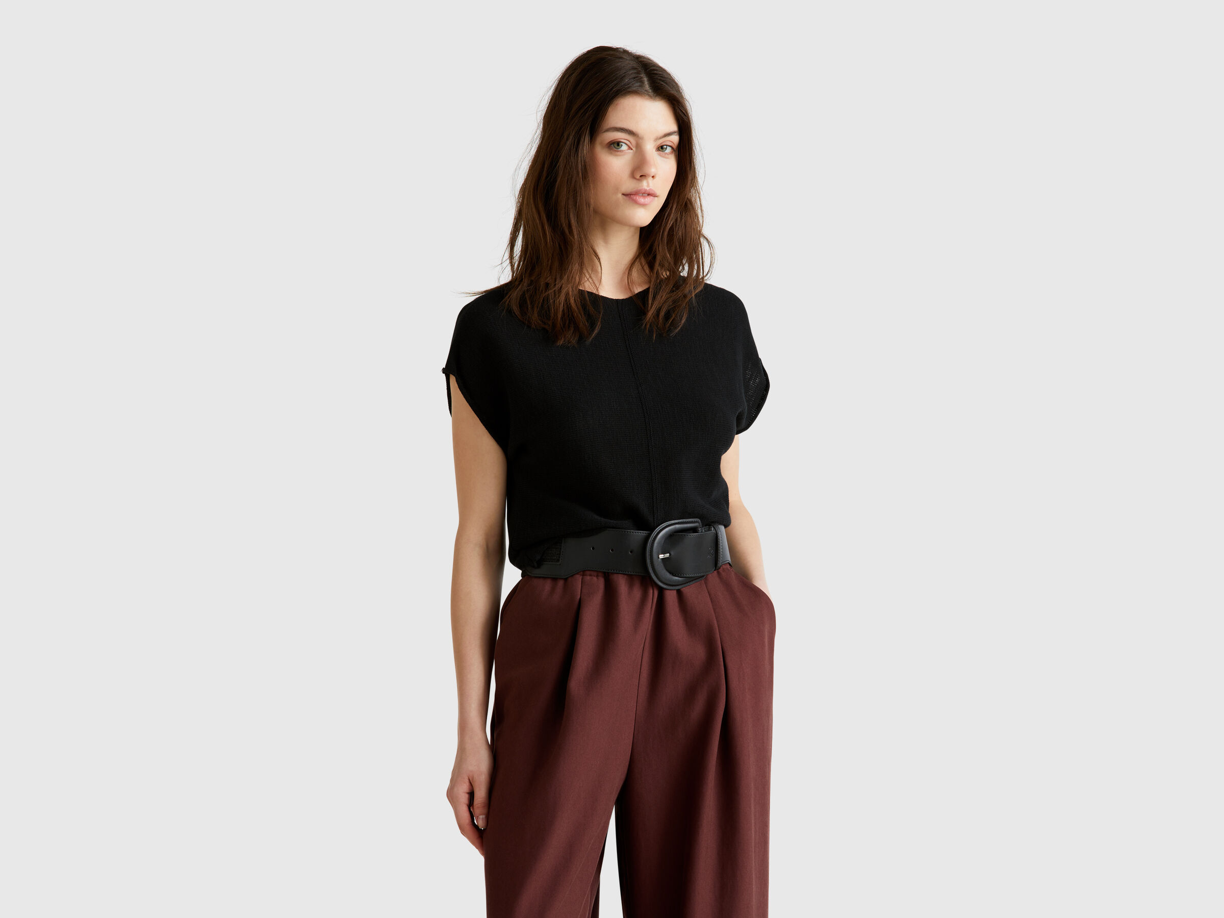 S/L V NECK SWEATER Women image number 0