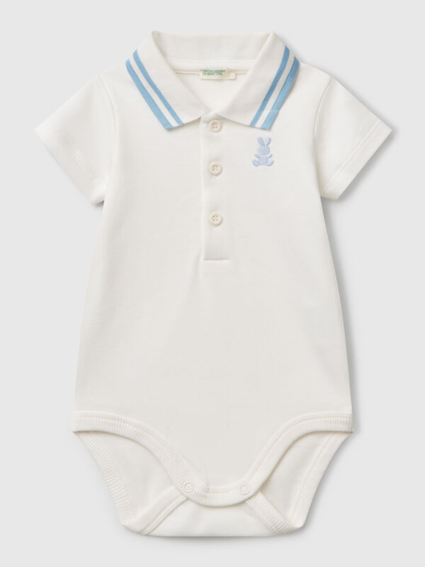 Polo bodysuit in cotton New Born (0-18 months)