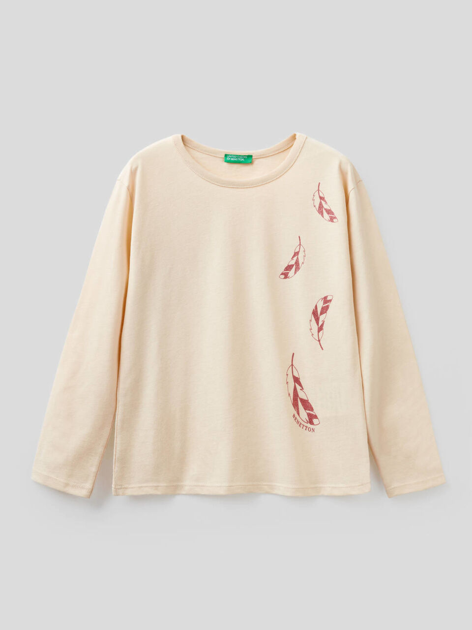 Long sleeve t-shirt with glitter print image number 1