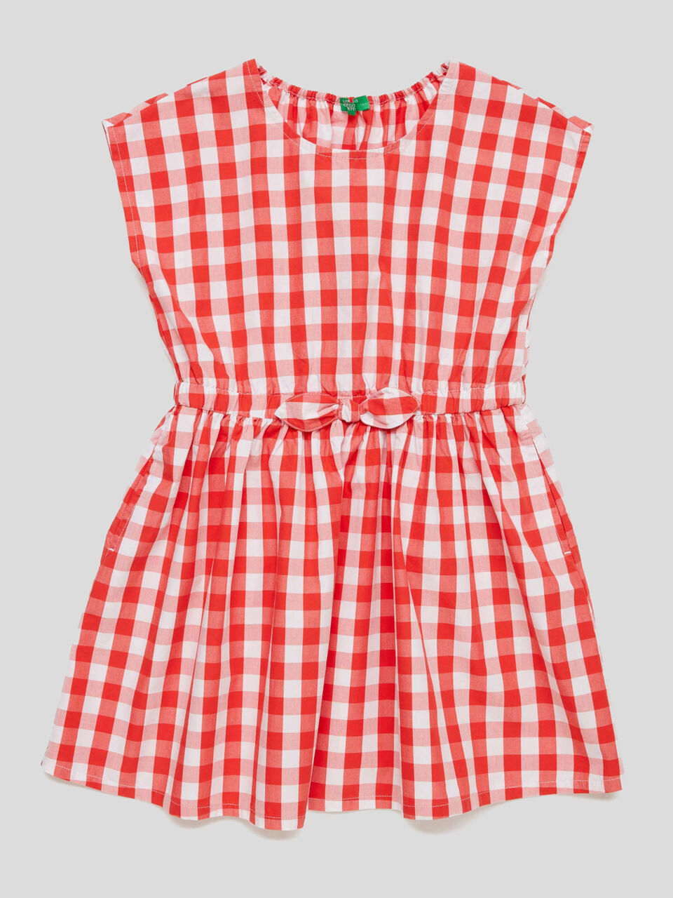 Check dress with bow image number 1