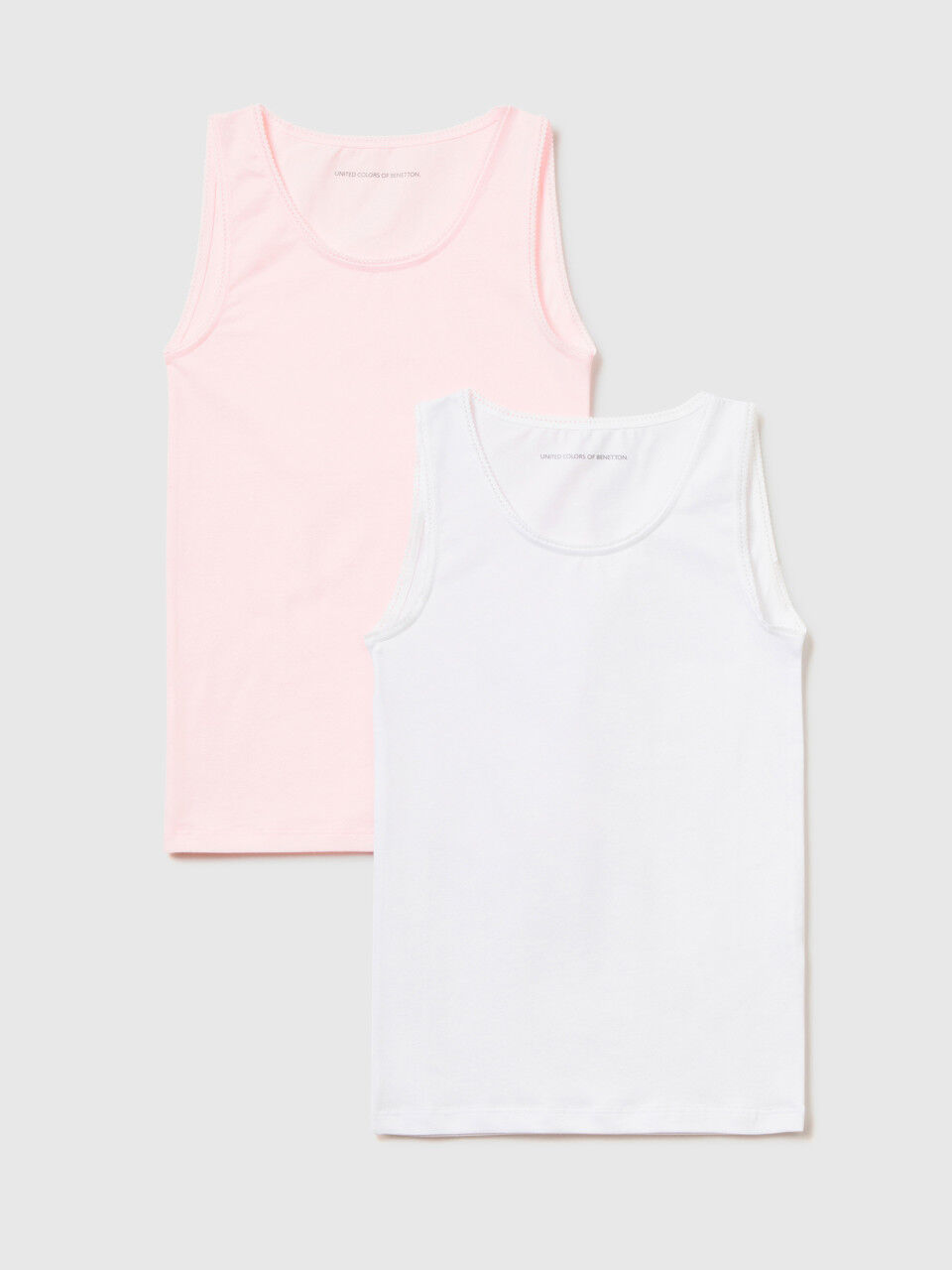 Two tank tops in stretch cotton